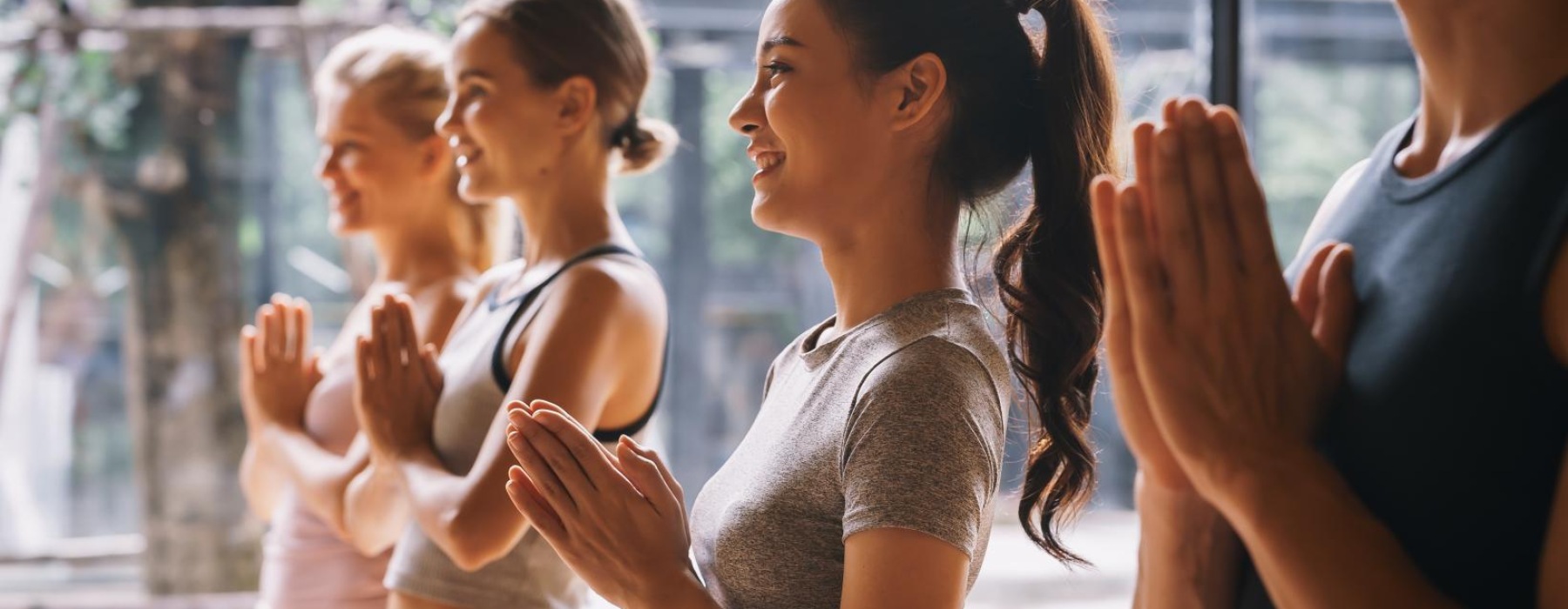 a group of people working out
